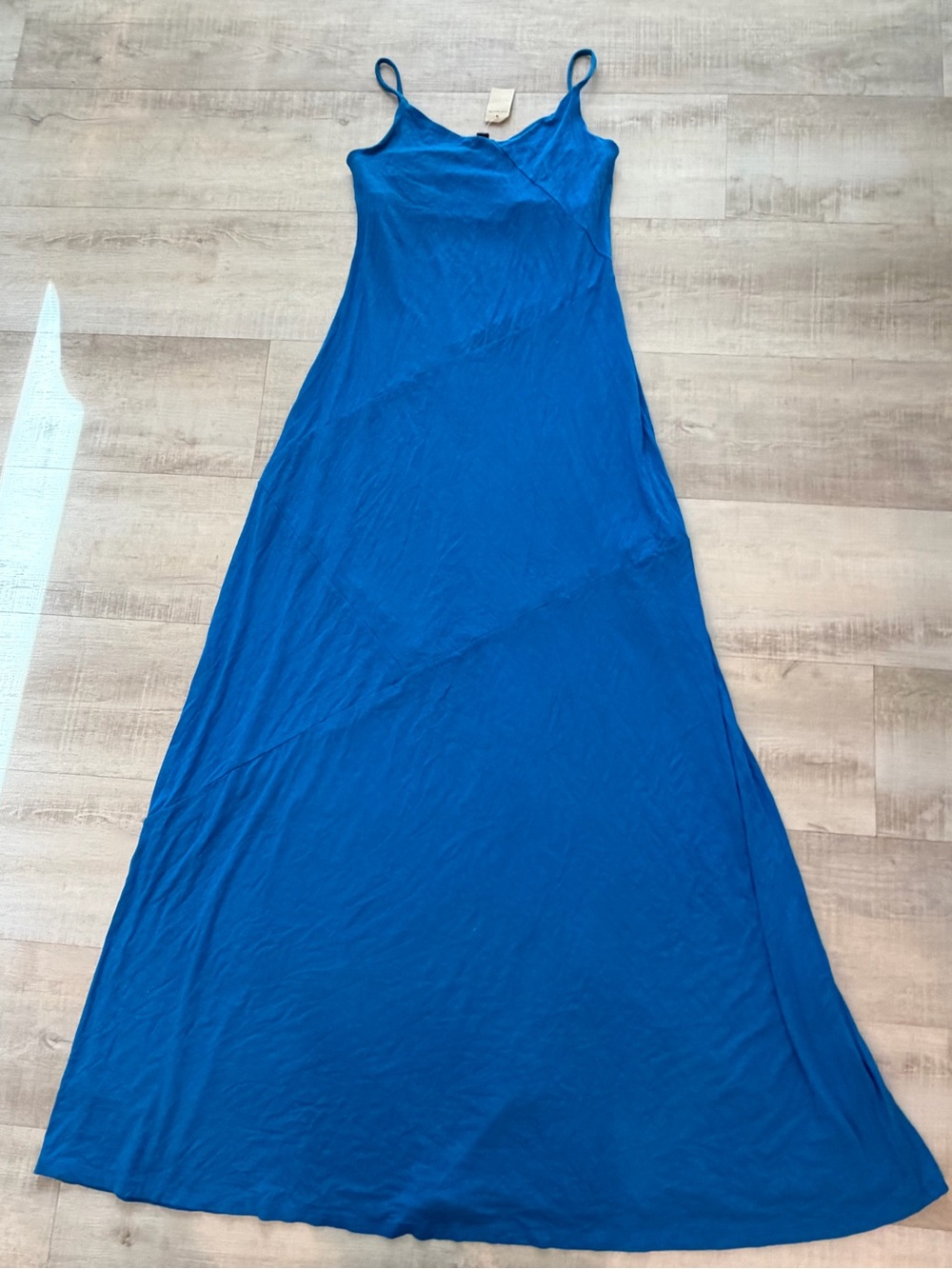 Ann Taylor Royal Blue Slip Maxi Dress with Spaghetti Straps